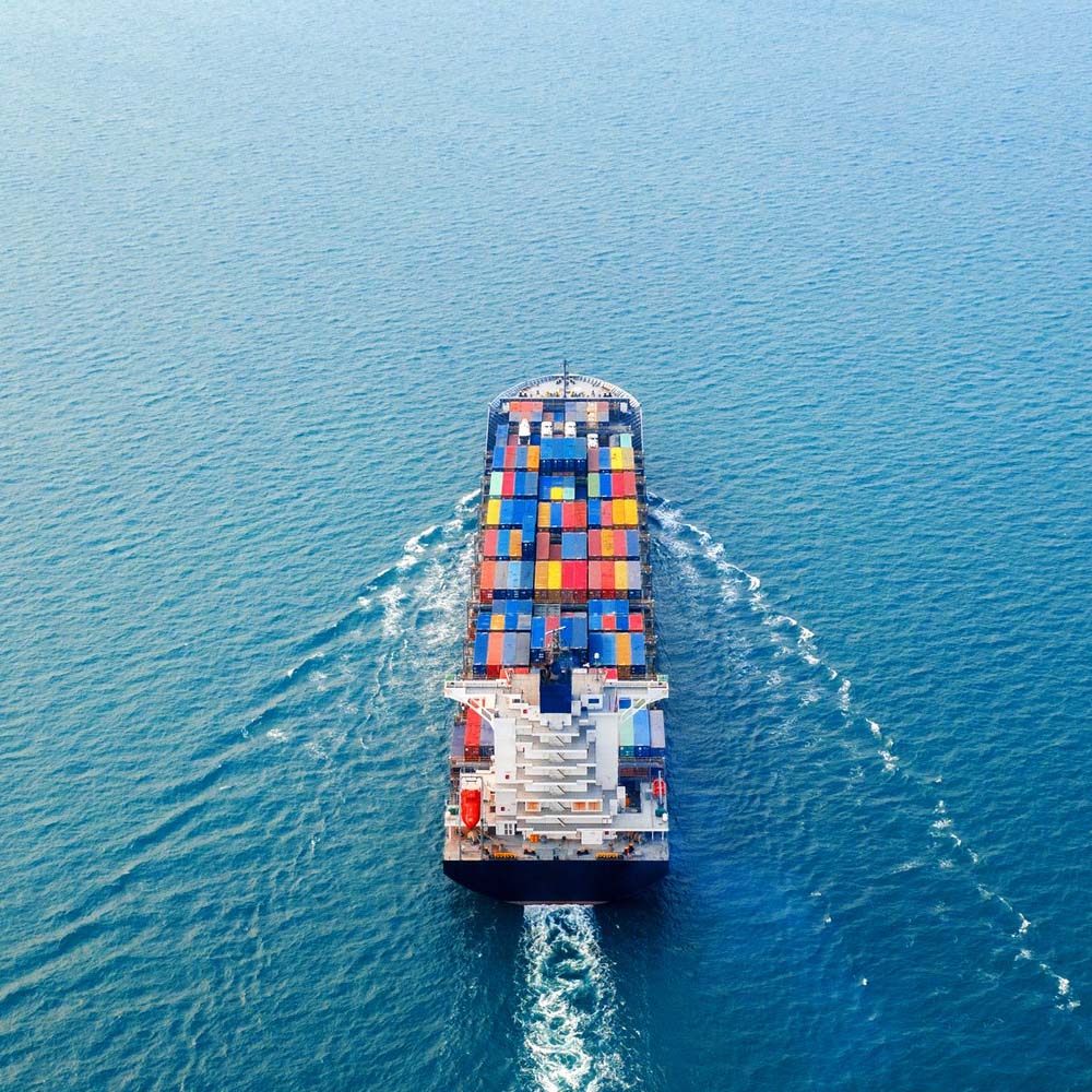 Cargo ship carrying international goods